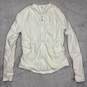 Lululemon Find Your Bliss Reversible Jacket Off White Perforated Zip-Up Womens 8